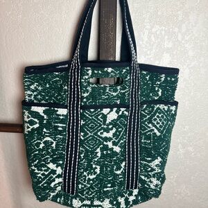 Stylish Free People Green Patterned Tote Bag